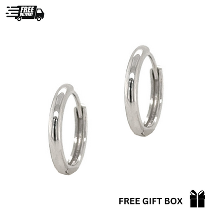 Sterling Silver 925 Round Huggies Hoop Earring