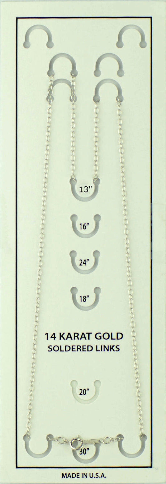 14k White Gold Soldered Gold Link Chain Necklace (PCHW5)