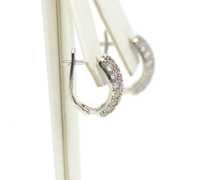 Sterling Silver 925 CZ Fancy Leverback Earrings with 12 month Birthstone