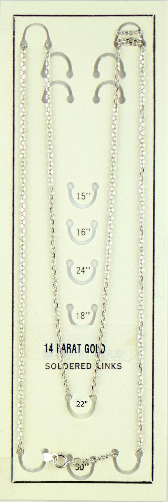 14K White Gold Diamond Cut Soldered Link Chain Necklace (PCHW10)