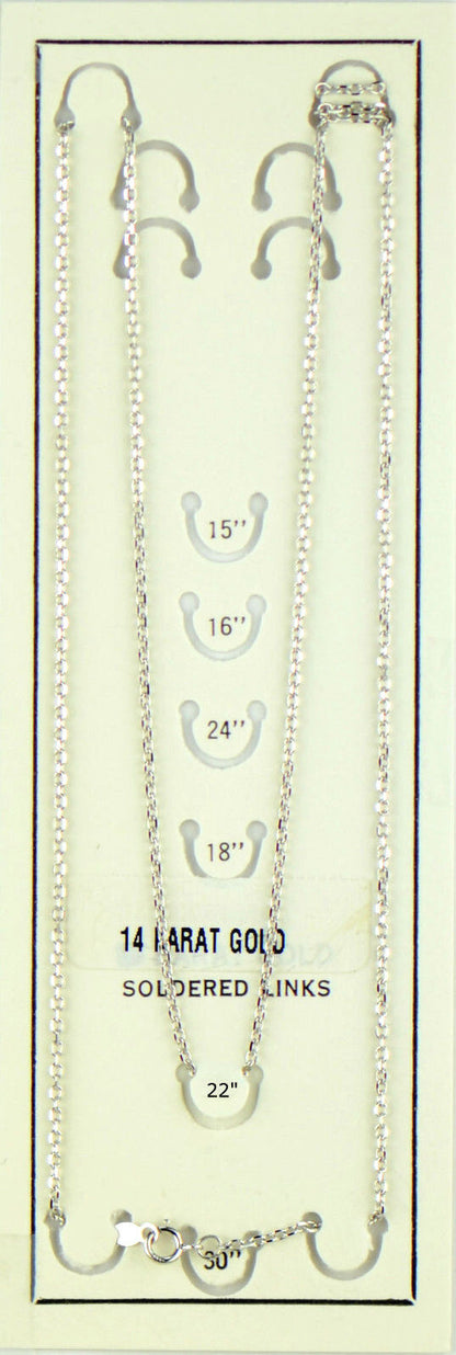 14K White Gold Diamond Cut Soldered Link Chain Necklace (PCHW10)