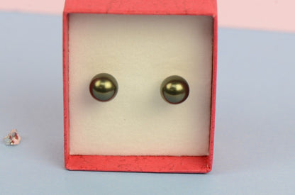 Sterling Silver 925 Stud Earrings With Swarovski Pearls handmade with push back