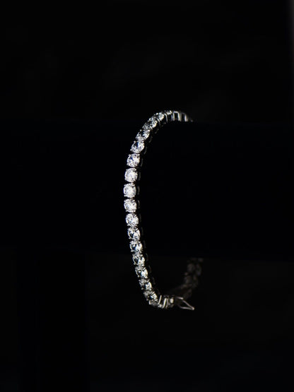 Sterling Silver CZ Tennis Bracelet AAA Round Brilliant Cubic Zirconia Gems