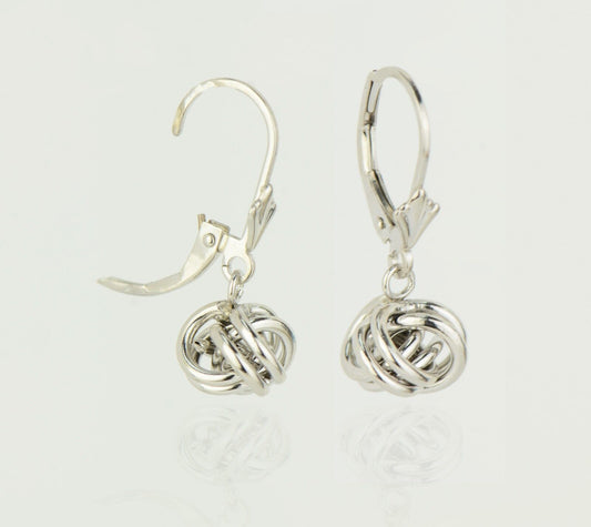 .925 Love Knot Leverback Earrings sterling silver