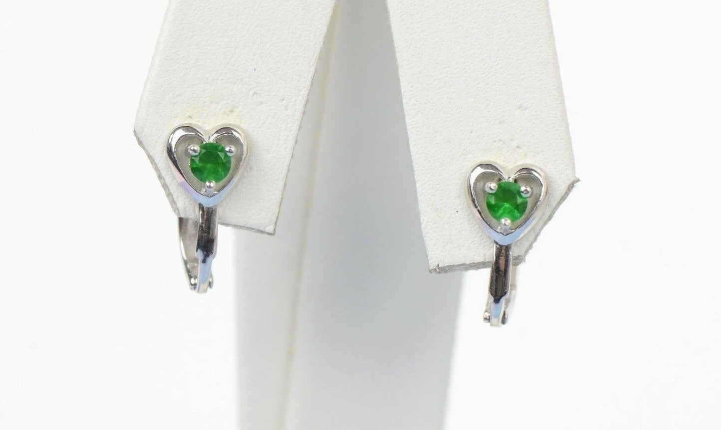 Solid Sterling Silver.925 Dangle Heart Shape Stud Earrings,Birthstone, leverback