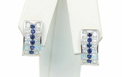 12 month Birthstone & CZ Prong 925 Sterling Silver Dangle Leverback Earring