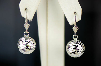 Silver Half ball sterling earrings 925 stud leverback earring round dome