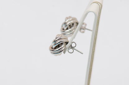 .925 Sterling Silver Twisted Love Knot Earrings