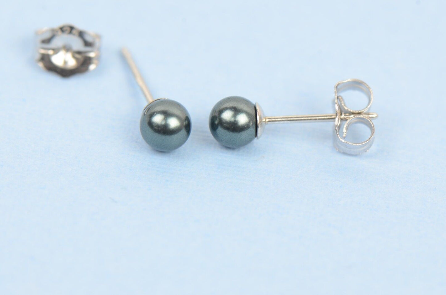 Sterling Silver 925 Stud Pearls Earrings With Swarovski handmade Pearls