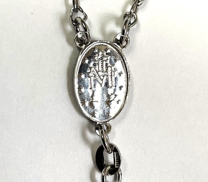 925 STERLING SILVER ITALIAN ROSARY 7mm 30"