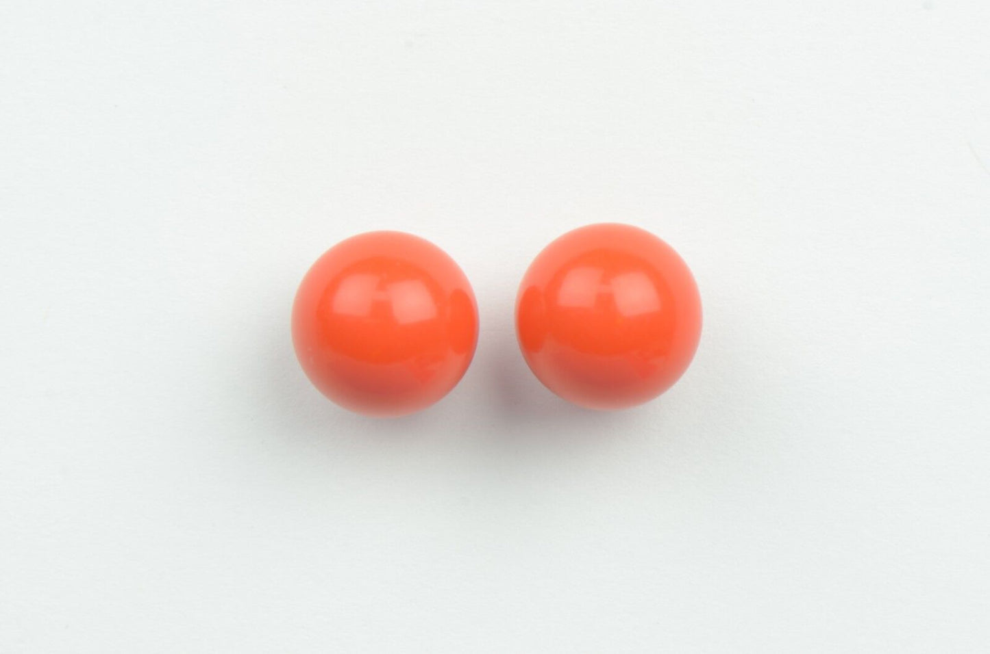 Sterling Silver 925 Red Round Coral Stud Earrings 4-10mm