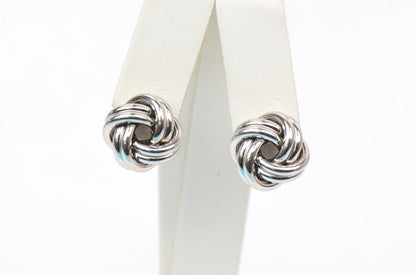 .925 Sterling Silver Twisted Love Knot Earrings