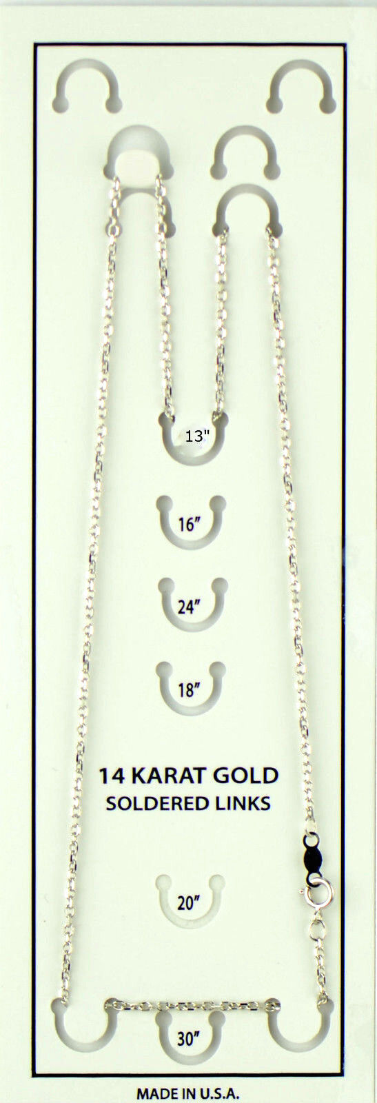 14K White Gold Diamond Cut Soldered Link Chain Necklace (PCHW10)