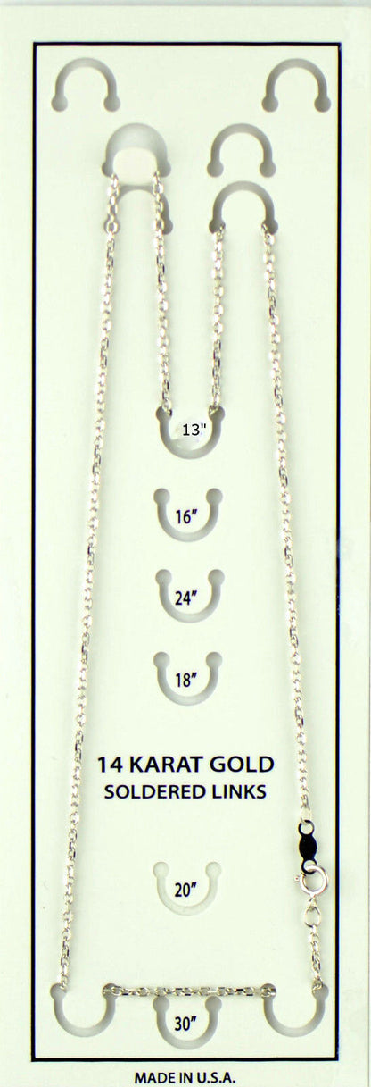 14K White Gold Diamond Cut Soldered Link Chain Necklace (PCHW10)