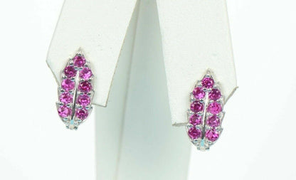 Sterling Silver 925 Birthstone Leaf Leverback Earrings