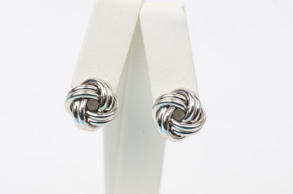 .925 Sterling Silver Twisted Love Knot Earrings