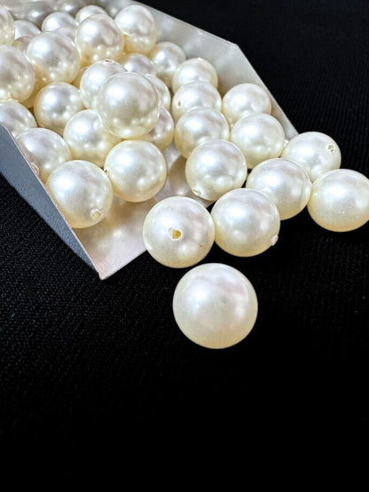 Half Drilled Round Bead Swarovski Crystal Cream White Pearl 9mm