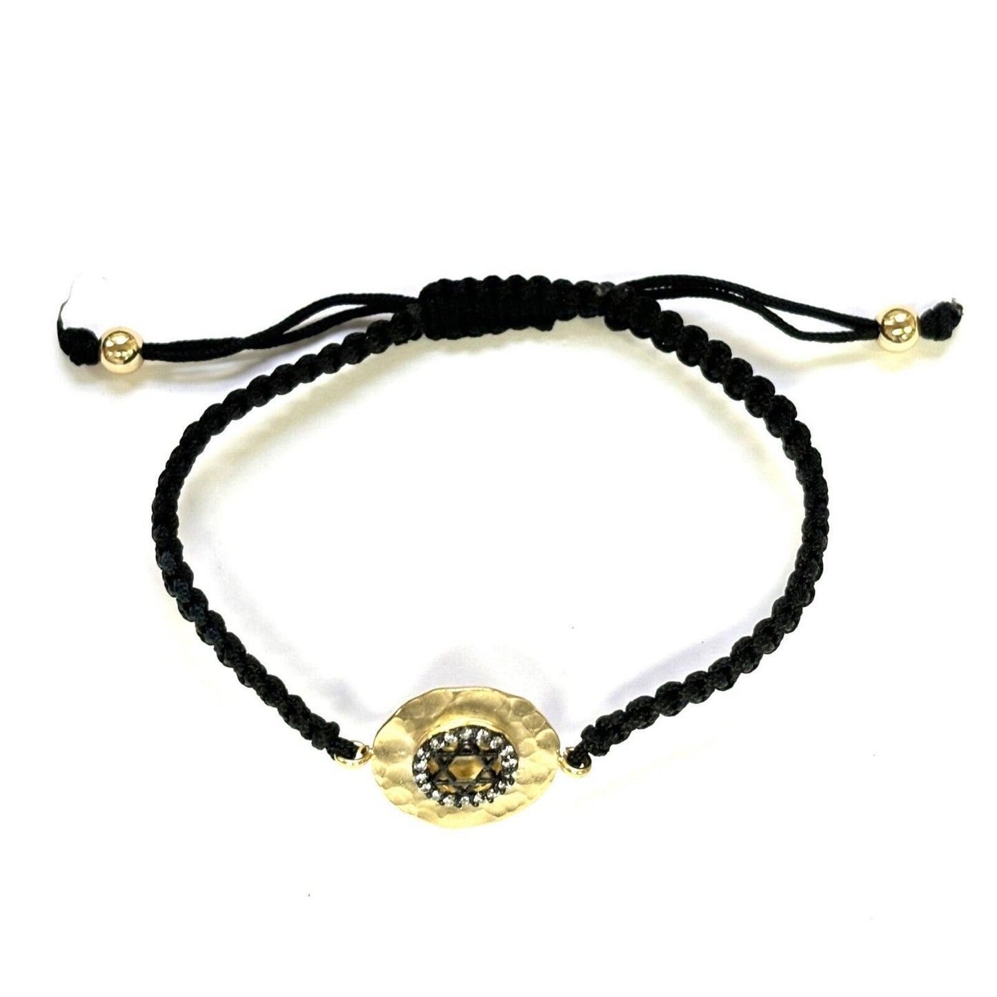 925 Sterling Silver Bracelet Star of David 6" Adjustable to 11"