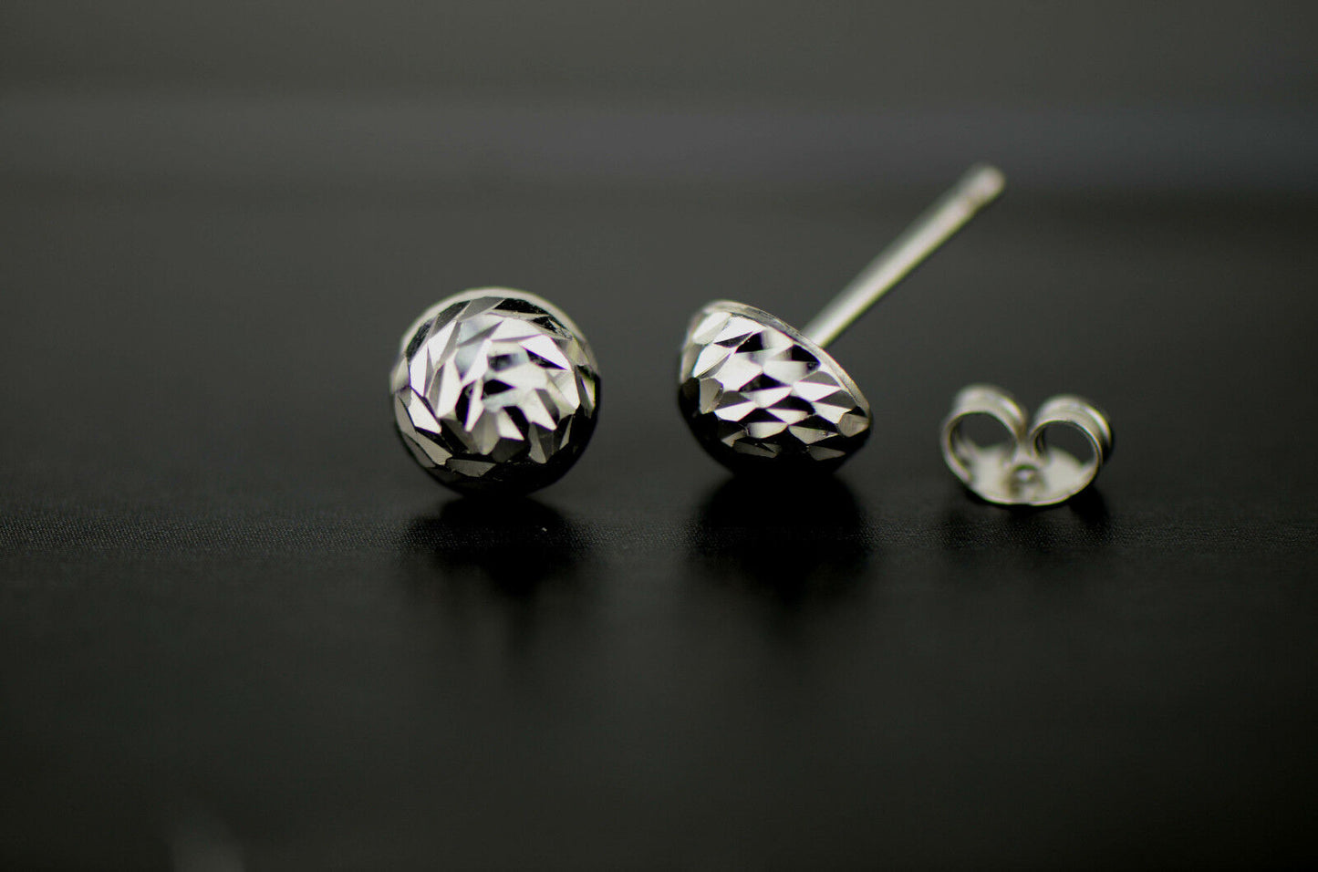 Silver ball sterling earrings 925 stud italian