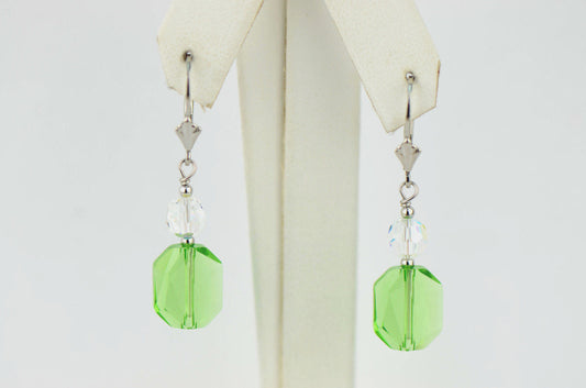Graphic Crystals made with Swarovski Drop Dangle Earrings 925 Sterling Silver