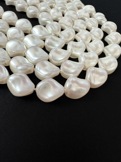 Curve Twist Bead Swarovski Crystal Pearls White 9x8mm