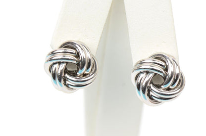 .925 Sterling Silver Twisted Love Knot Earrings