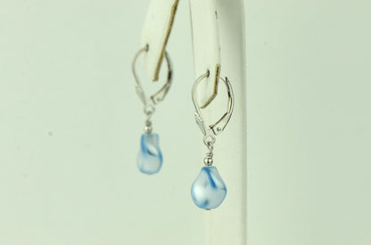 Sterling Silver Pearl Crystallized Crystal dangle drop earrings