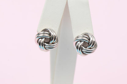 .925 Sterling Silver Twisted Love Knot Earrings