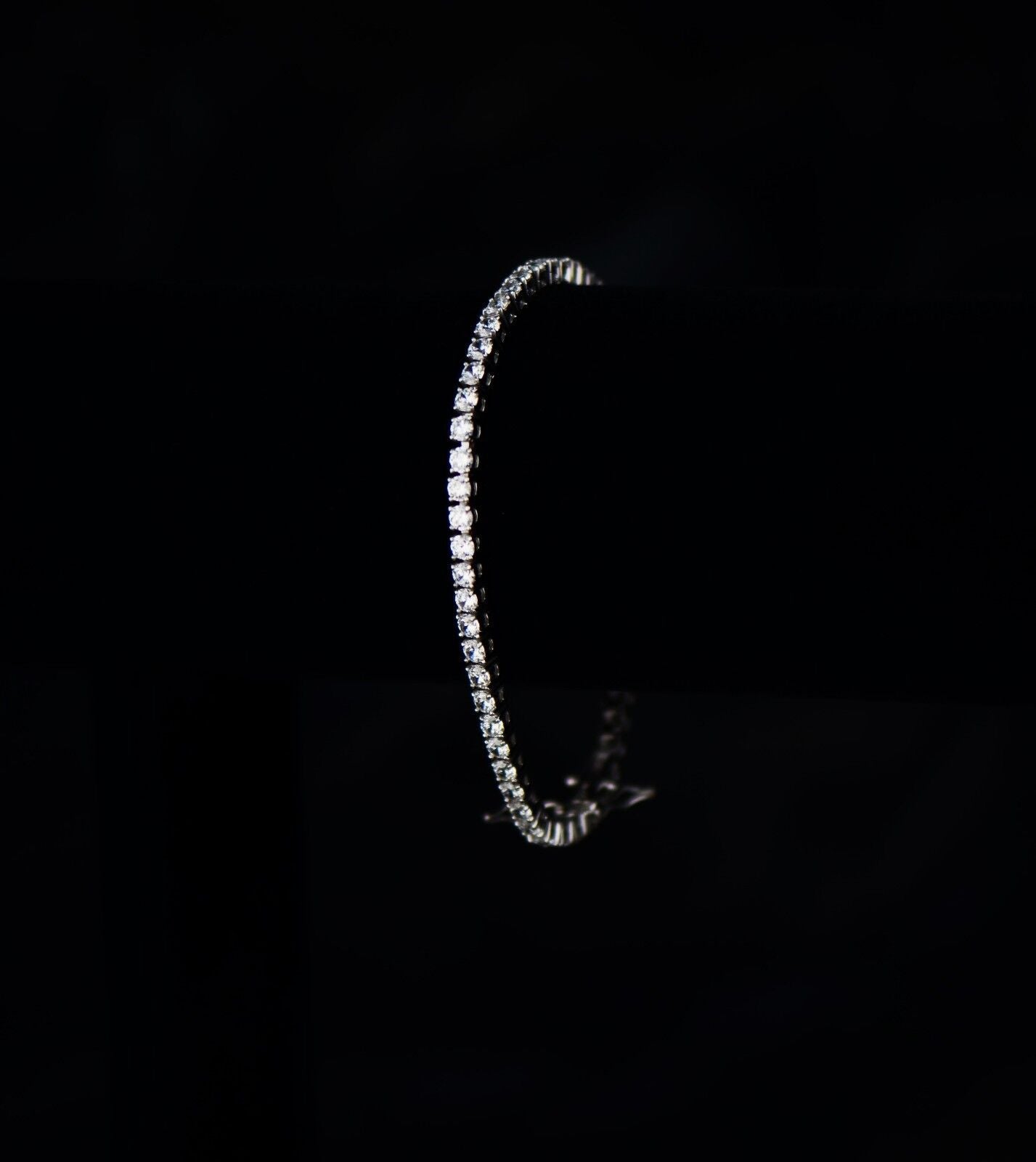 Sterling Silver CZ Tennis Bracelet AAA Round Brilliant Cubic Zirconia Gems