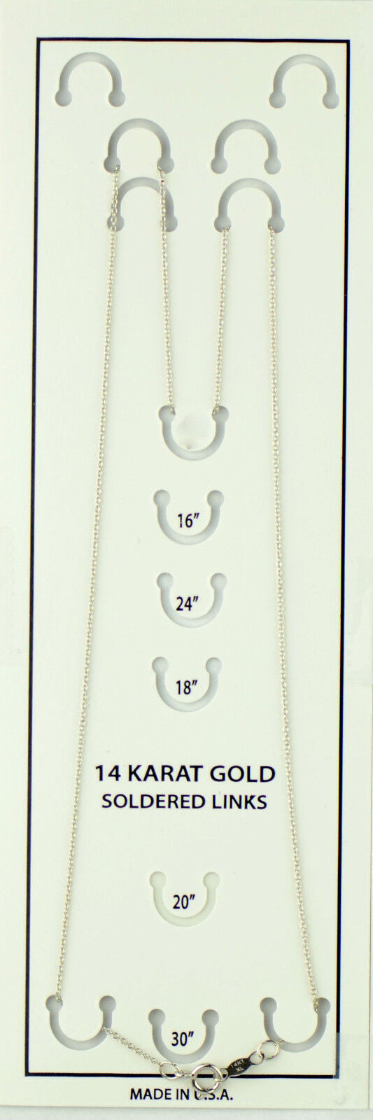 14k White Gold Soldered Gold Link Chain Necklace (PCHW6)