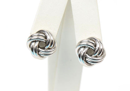 .925 Sterling Silver Twisted Love Knot Earrings