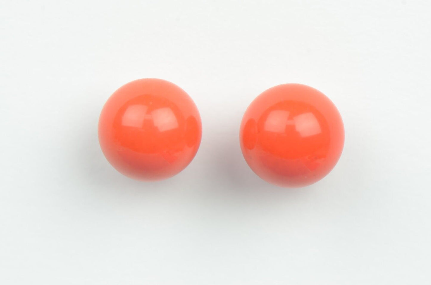 Sterling Silver 925 Red Round Coral Stud Earrings 4-10mm