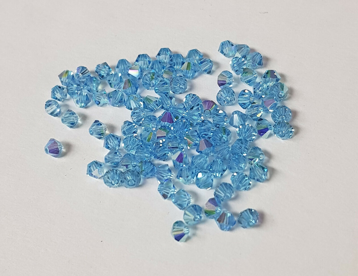 144x SWAROVSKI 5328 CRYSTAL AB 4mm BICONE XILION BEAD