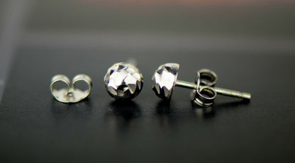 Silver ball sterling earrings 925 stud italian