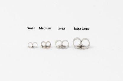 14k White Gold Push Back Earring Butterfly Backing Small Medium Large-by PC!!!