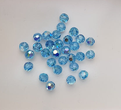 12 x SWAROVSKI 5000 CRYSTAL AB 6mm Round Faceted BEAD