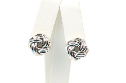 .925 Sterling Silver Twisted Love Knot Earrings