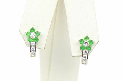 Sterling Silver 925 CZ Flower Leverback Earrings with 12 month Birthstone