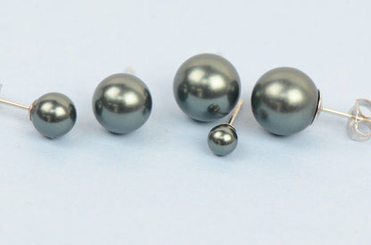 Sterling Silver 925 Stud Pearls Earrings With Swarovski handmade Pearls