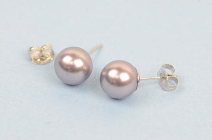 Swarovski Purple Pearls Sterling Silver 925 Stud Earrings