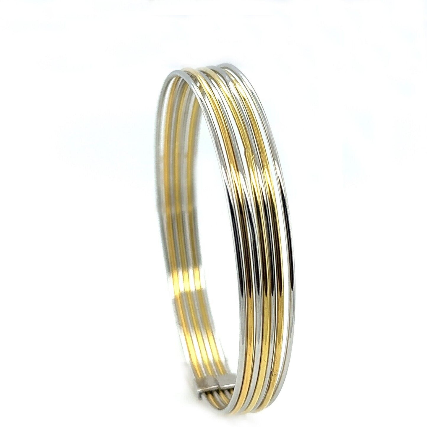 Set of Seven Seminario Bangles Rhodium Finished Sterling Silver