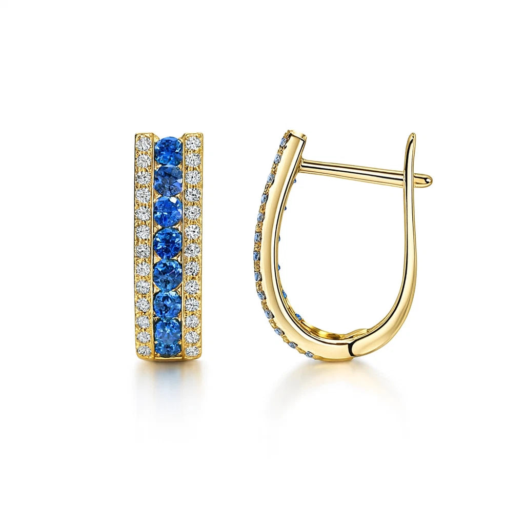 14k Yellow Gold CZ Birthstone Leverback Earrings