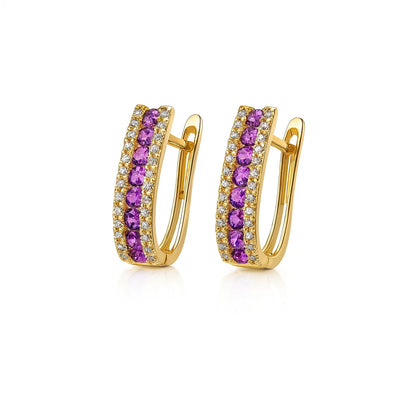 14k Yellow Gold CZ Birthstone Leverback Earrings