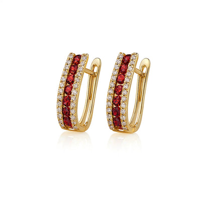14k Yellow Gold CZ Birthstone Leverback Earrings