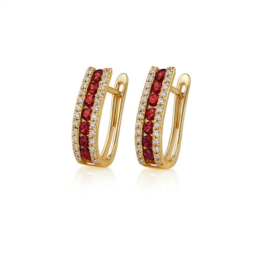 14k Yellow Gold CZ Birthstone Leverback Earrings