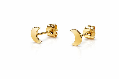 14K Yellow /White/Rose Gold Moon Earrings with Push Back.