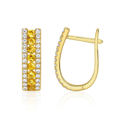 14k Yellow Gold CZ Birthstone Leverback Earrings