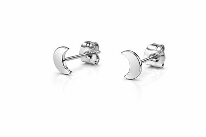 14K Yellow /White/Rose Gold Moon Earrings with Push Back.