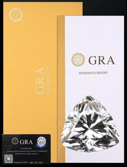 Loose Moissanite Trillion Cut Real Gem Stone W. GRA Certificate All Sizes VVS1 D