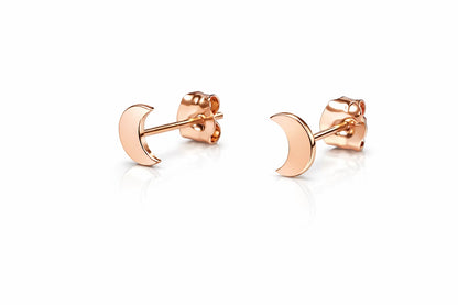 14K Yellow /White/Rose Gold Moon Earrings with Push Back.